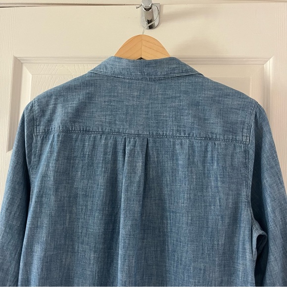 Lands’ End Chambray Button Down Shirt Dress | 100% Cotton | Size 10 - Picture 10 of 10